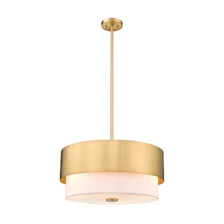 Z-Lite Counterpoint Pendant, 3-Light, 18 In.W x 9.25 In.H, Modern Gold/White 495P18-MGLD
